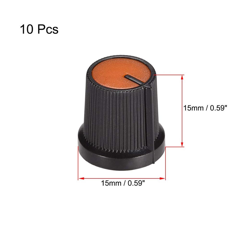 Uxcell 6mm Shaft Hole Knob Potentiometer Knob for Speaker Effect Pedal Amplifier 10pcs Orange