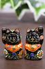 Kutani Ware Chibi Maneki Neko Black Pair (Black-PF)