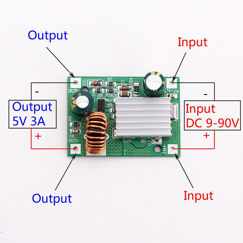 DC 9V 12V 24V 36V 48V 72V 84V 120V to 5V 3A Step Down Module Power Supply DC DC Converter Buck Converter Step Up Converte