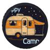 1pc Happy Camper Van & Campfire Night Sky Wheel Cover - Fit Car Tire With Vintage Camper Van Design, Stars & CAMP Lettering For