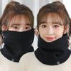 Winter Plush Scarf Woolen Knitting for Women Pure Color Neck Warmer Thick Cashmere Headband Ski Mask
