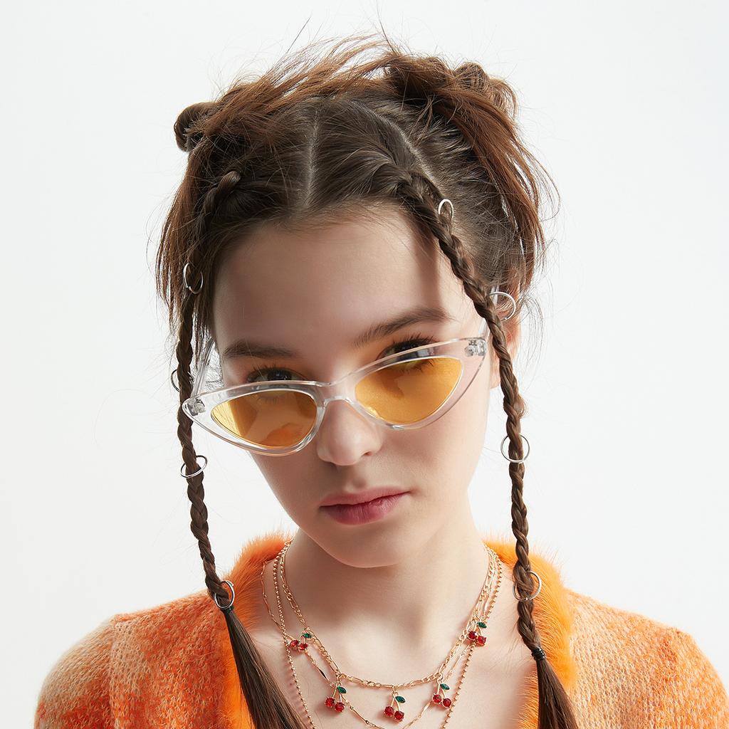 Кошачий глаз Прозрачные очки Популярные ретро солнцезащитные очки Женские Ins Большие оправы Мужские солнцезащитные очки