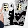 Artistic Embracing Black Cat Phone Case for Samsung Galaxy A55 A56 A16 A26 A36 A54 A14 A24 A34 S25 S24 Shell Silicone Back Cover