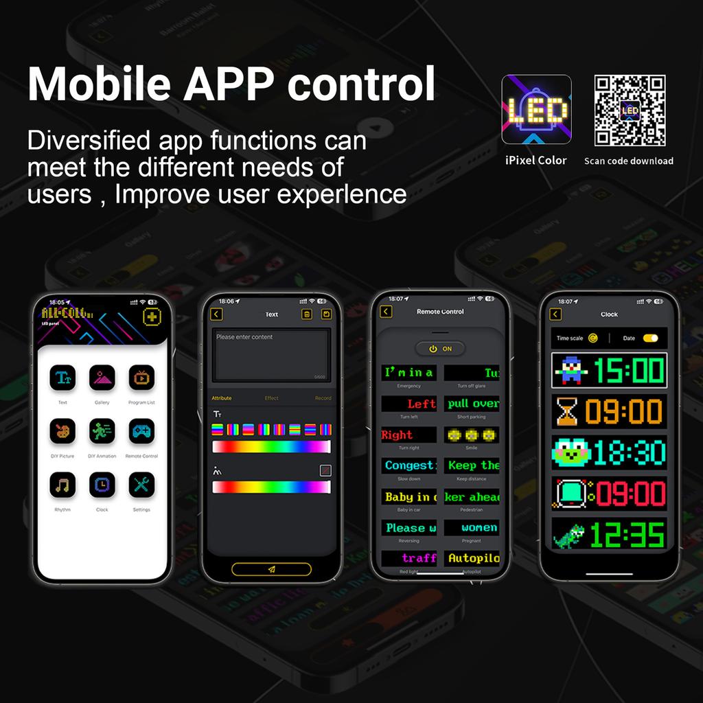 Светодиодный гибкий дисплей ПРИЛОЖЕНИЕ BT Рекламный экран для автомобиля Полноцветная интеллектуальная наклейка на автомобиль Мягкий экран дисплея IP65