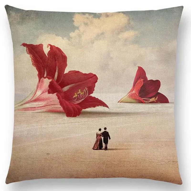 45x45cm Elegant Women Lovely Girl Shakespeare Fantasy Painting Moon Night Swan Dream Tree Cushion Cover Sofa Throw Pillow Cover