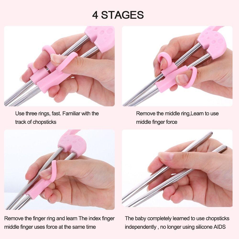 Stainless Steel For Kids Chopsticks Training Chopsticks Children Tableware Set Learning Chop Sticks