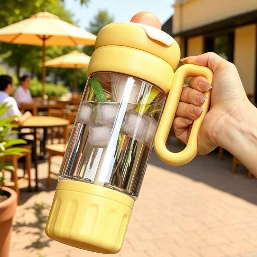 Leak-proof Sports Water Bottle Large Capacity Tea-water Separation Cup Tea Partition Cup  Travel