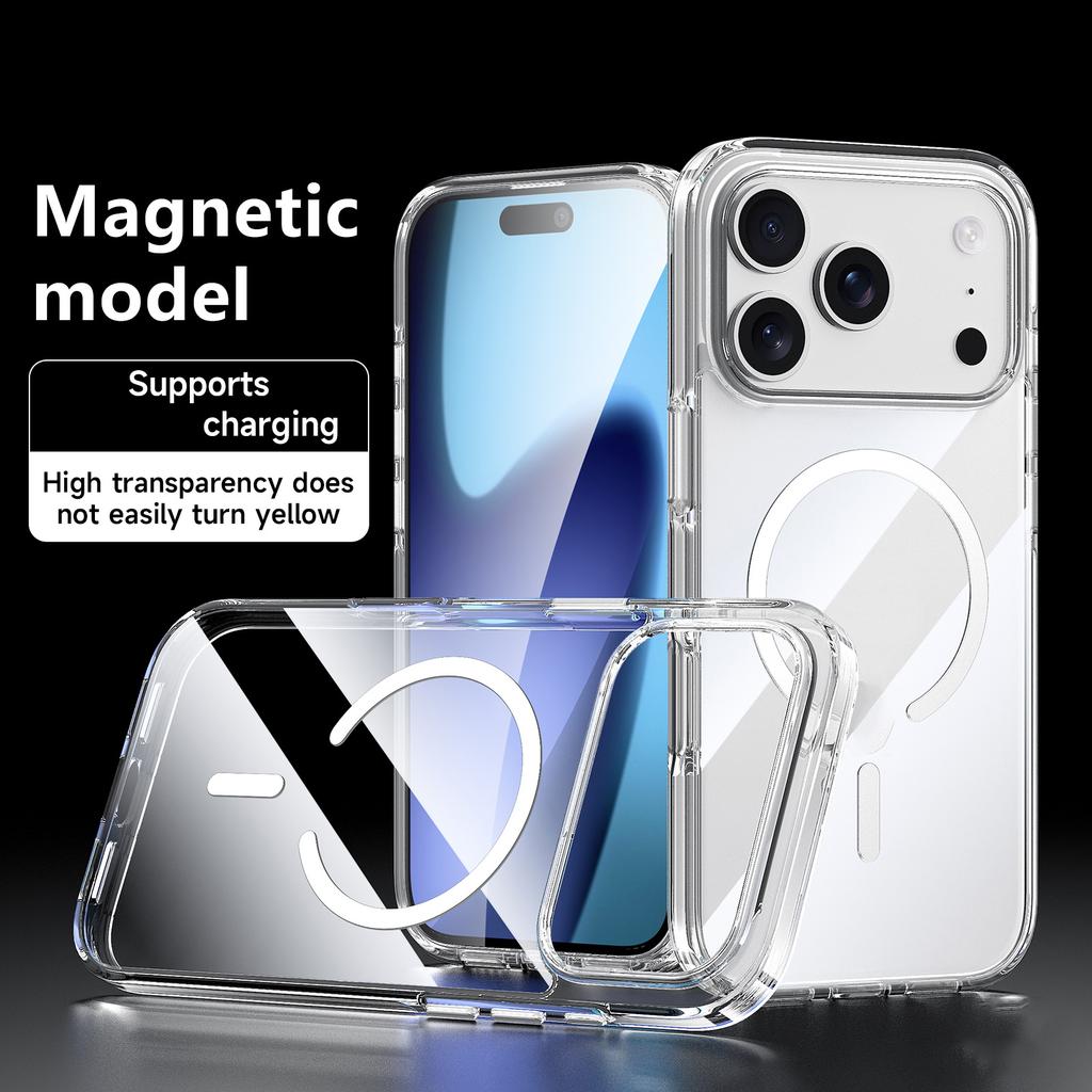 SULADA For iPhone 17 Pro Case Compatible with MagSafe TPU+PC Crystal Clear Phone Cover