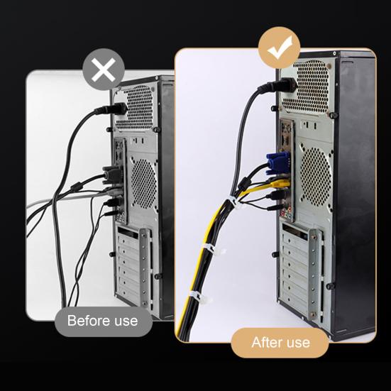 100 шт. самоблокирующихся нейлоновых кабельных стяжек, регулируемых многоразовых, с пряжкой для использования в помещении и на открытом воздухе