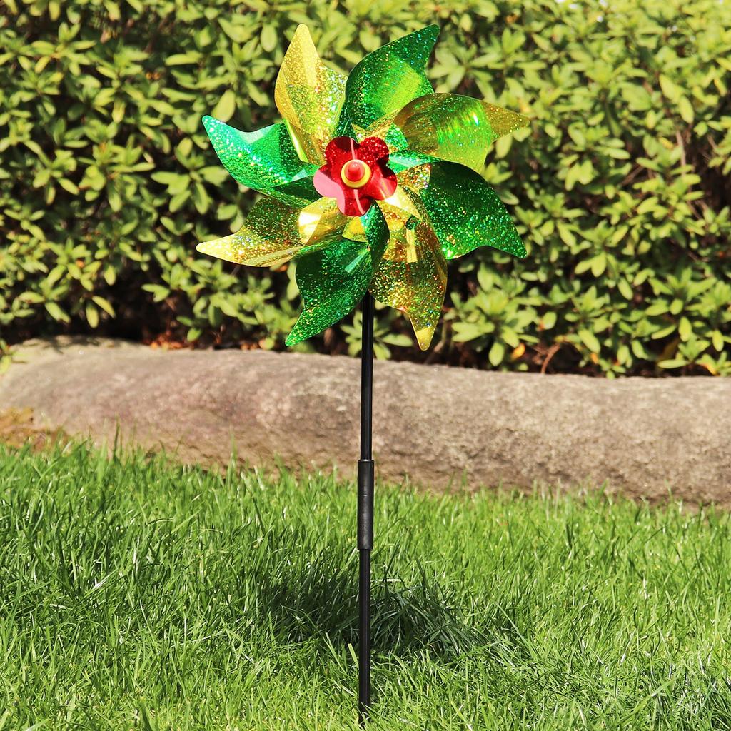 24CM Octagonal Children's Windmill Stall Bird Color Plastic Decoration Stall Toy DIY