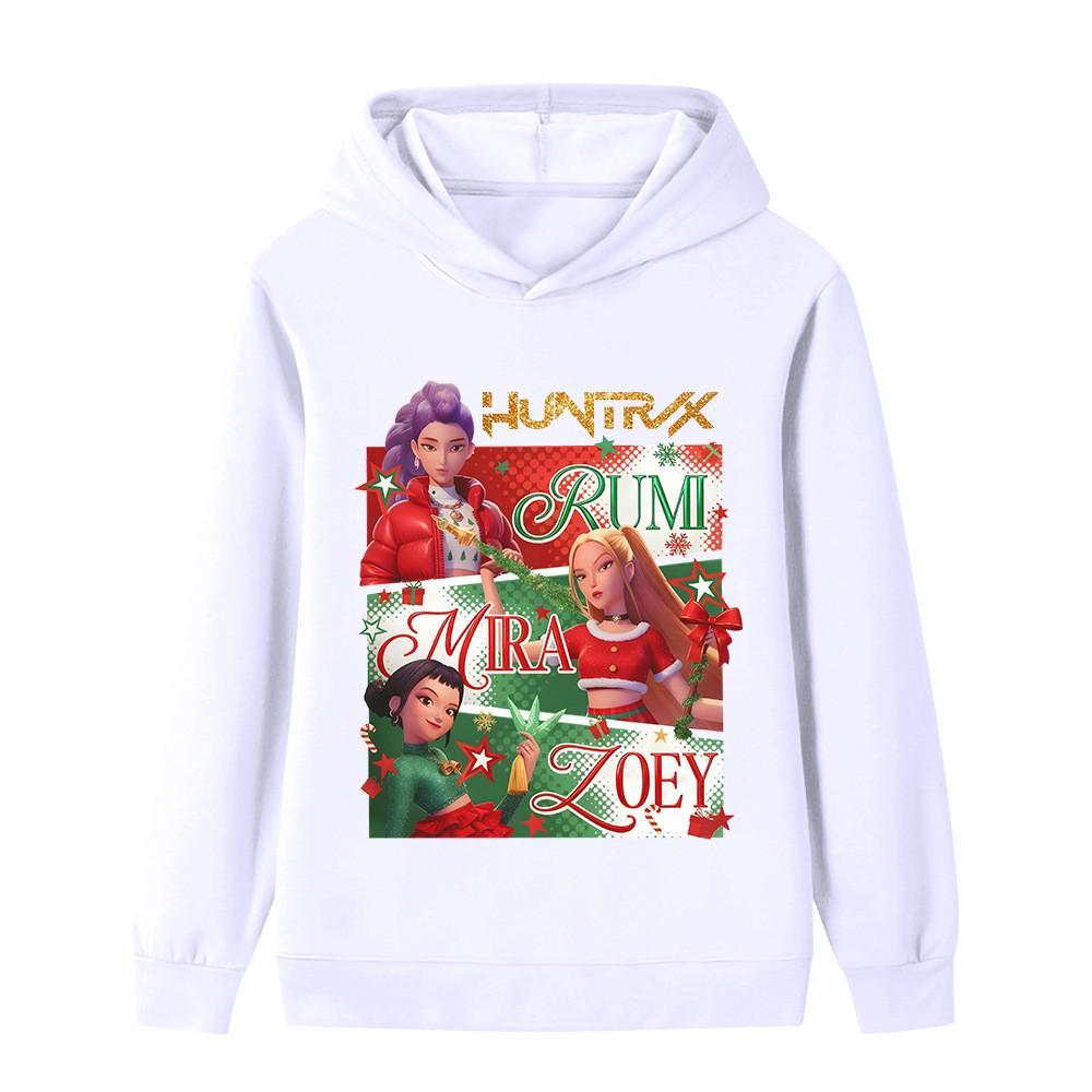 B1264 Детская толстовка с длинным рукавом для мальчиков и девочек, Рождество, Новый год, K-pop, Руми, Зои, Мира, принт