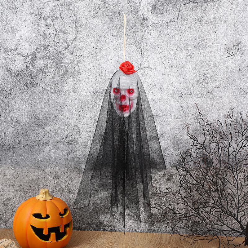 Halloween Glowing Skeleton Hanging Ghost Bride and Groom Yard Horror Decor Props for Party Outdoor Indoor