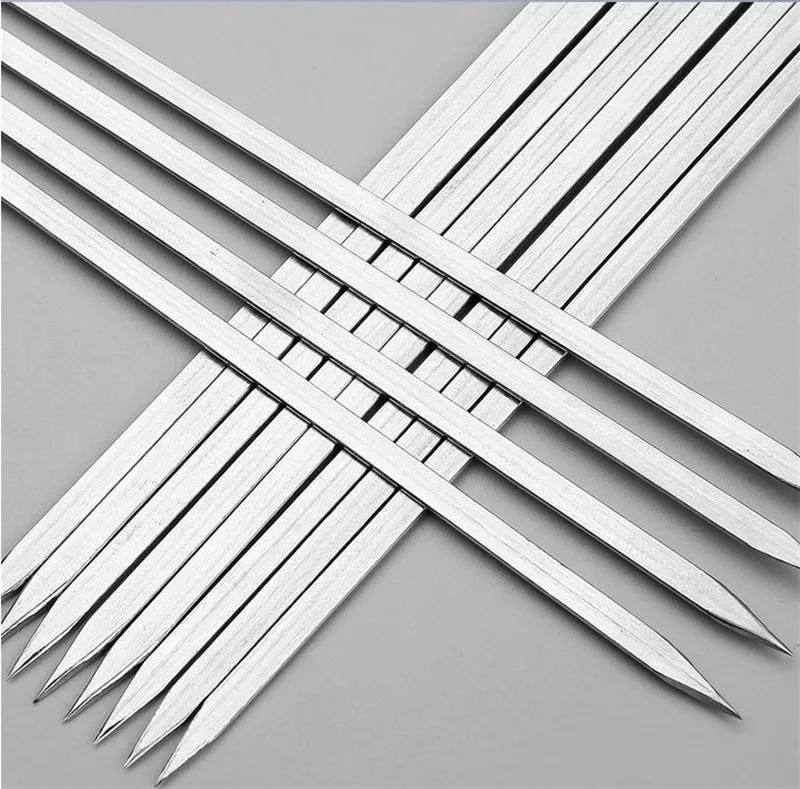 10 20 30 шт. палочки для барбекю иглы из нержавеющей стали плоские вилки для барбекю пикниковые принадлежности шампуры кухонная утварь утюг для приготовления пищи кухонный держатель для мяса