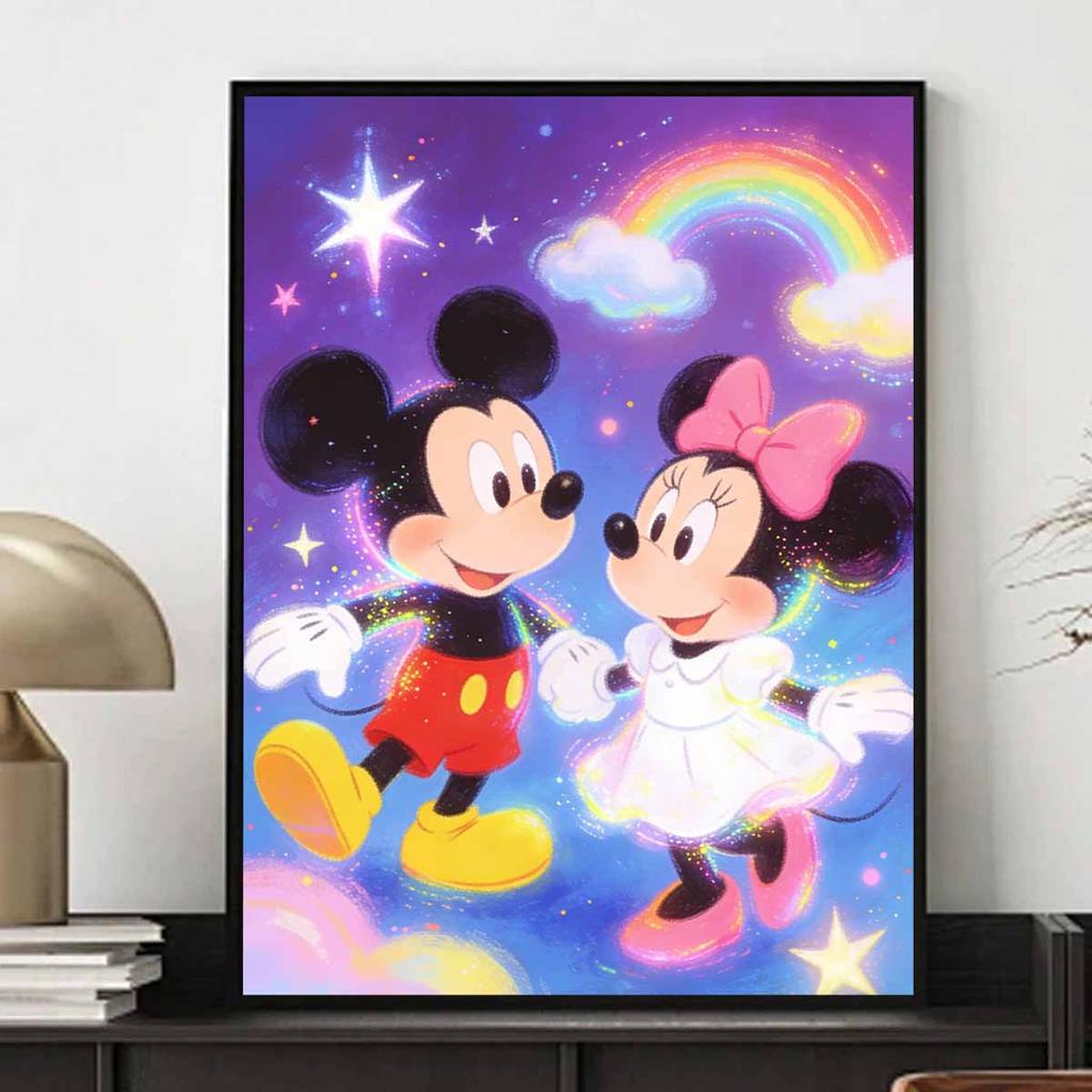 Disney Diamond Art Painting Kit Mickey Minnie Rainbow Stars Home Wall Decor Handmade Gift