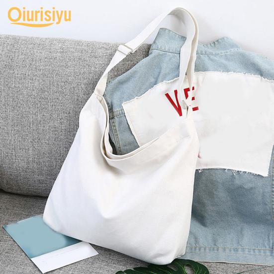 Женская однотонная холщовая сумка на плечо