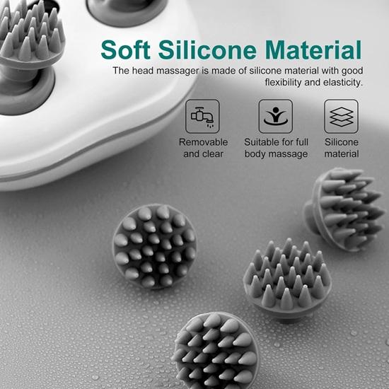 Электрический массажер для головы и кожи головы с передовой терапией красным светом для стимуляции роста и контроля выпадения волос, 3 режима скорости, ручной, массаж тела, глубокая очистка, снятие стресса