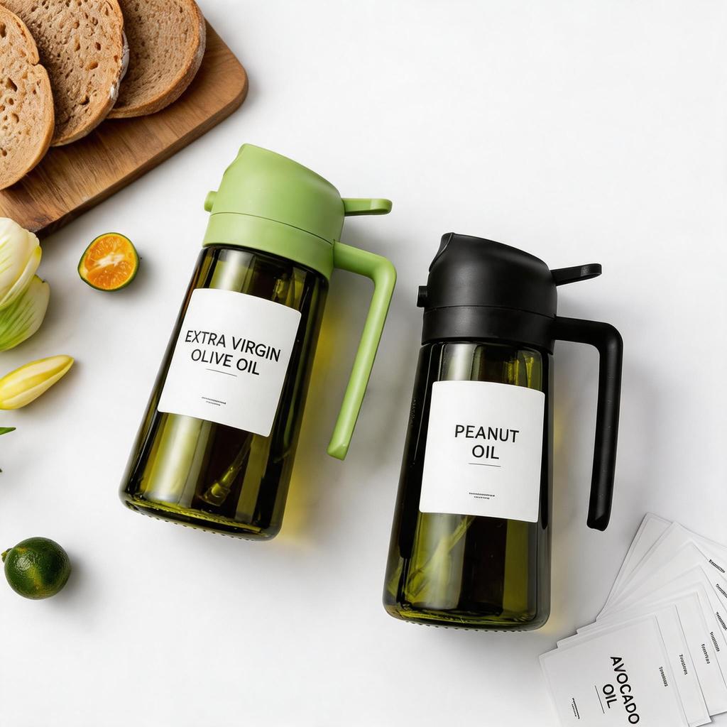TrendPlain   Botella dispensadora de aceite de oliva original de 16 onzas 470 ml para utensilios de cocina y accesorios de freidora de aire pulveriz