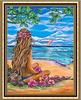 AN-diaart Diamond Art Framed Print Kit, A3 Hawaiian Surfing, Framed, A3 Cross Stitch Puzzle, Handmade, Color Bead Stone Painting, Mosaic Art, AM-49