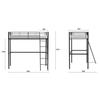 Детская кровать-чердак ELIOT из черного металла 90x190 см с включенным основанием