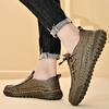 Fashion 2024 Fashion Leather Casual Men Shoes Quality Handmade Breathable Outdoor Wear-Resistant Comfortable Versatile Driving Shoes