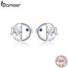 Real 925 Sterling Silver Kissingfish Girl Earings Precious Jewelry Women Earings Gift