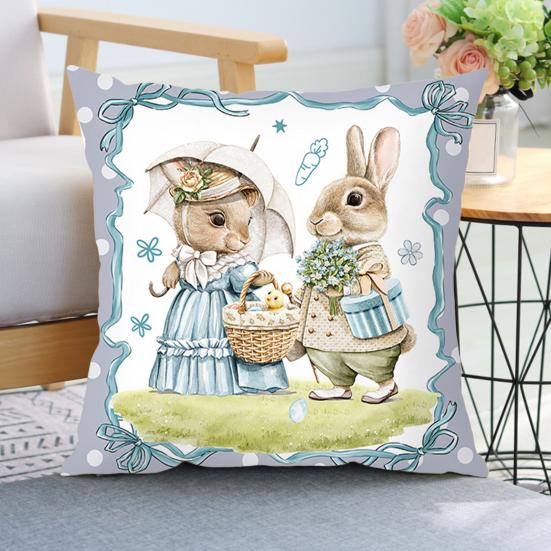 Пасхальный кролик Весенняя наволочка наволочка украшение мягкая износостойкая не выцветающая квадратная