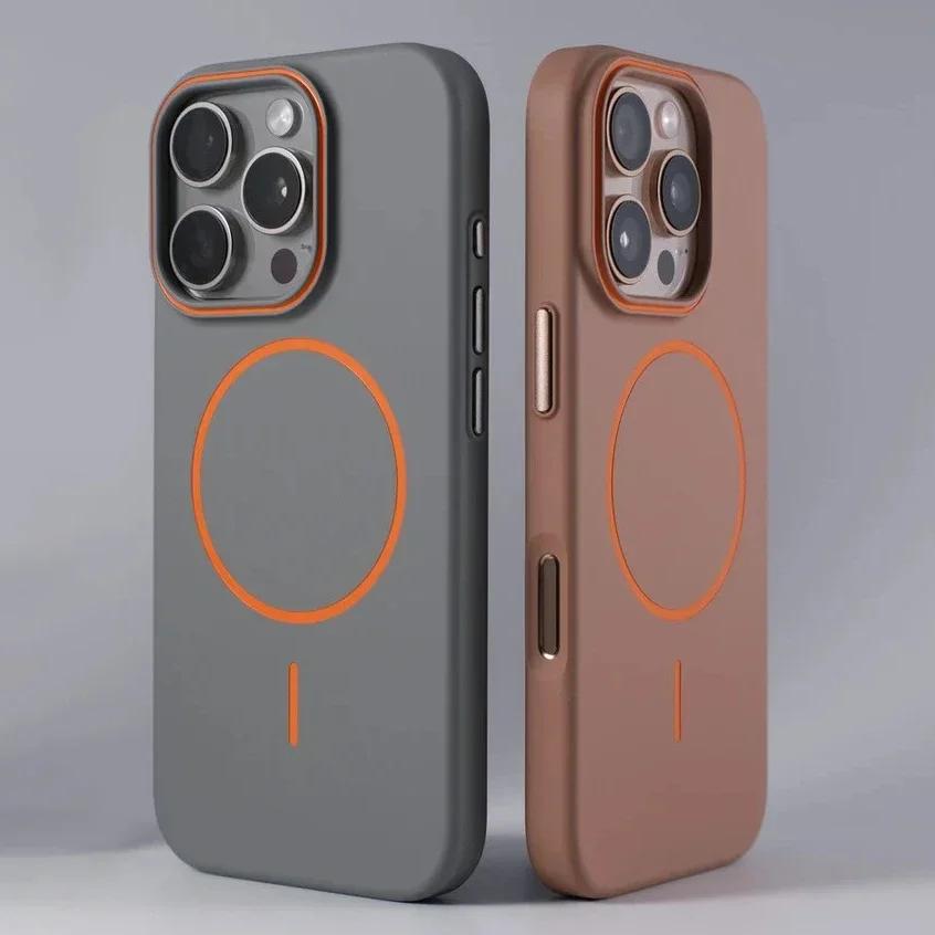 Роскошный матовый чехол из твердого ПК для iPhone 16 Pro Max 14 15 Plus 12 13 15 pro max, магнитный чехол-накладка для беспроводной зарядки