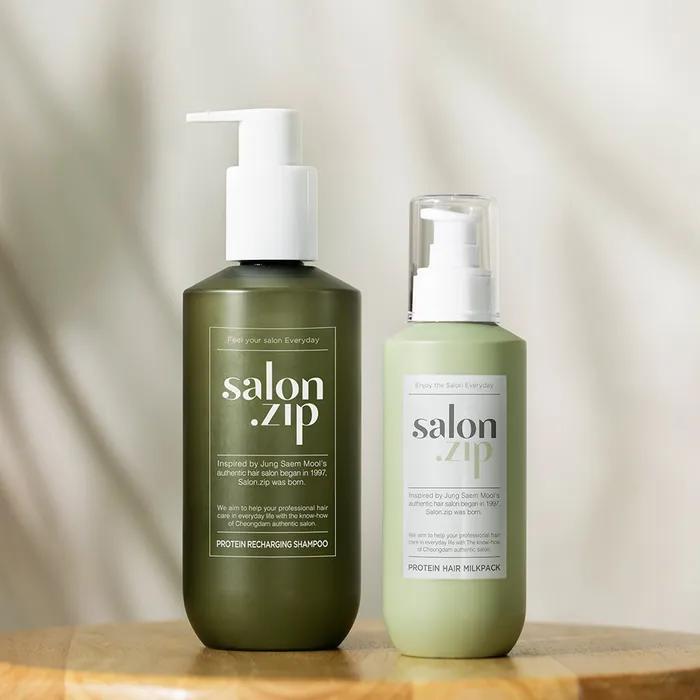 [Подарочная упаковка] Duo: Шампунь Salonzip и Маска-молочко (Щетка для мытья головы + 50 г шампуня + 50 мл молочной маски в подарок)