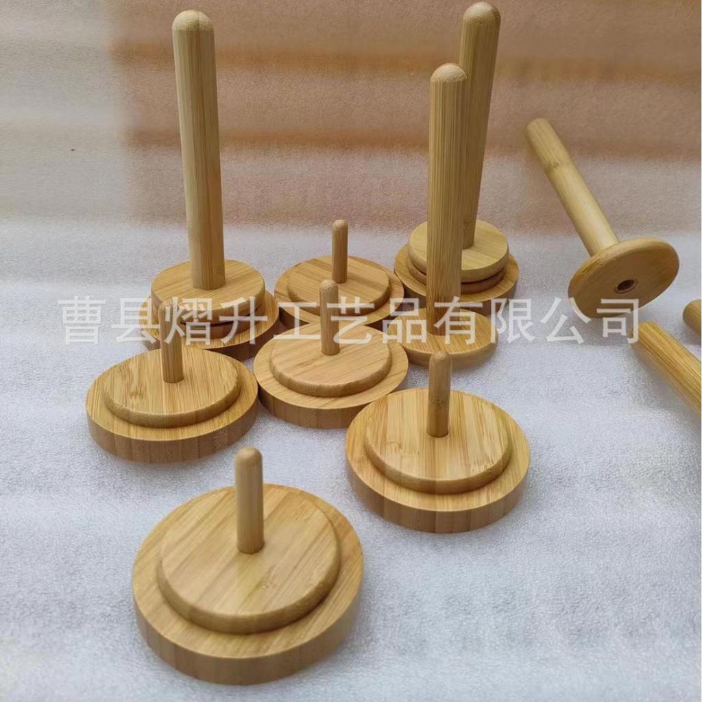 Вращающийся деревянный диспенсер для пряжи, держатель для катушек ниток, диспенсер для пряжи из натурального дерева, деревянный держатель для пряжи с вращающимся механизмом