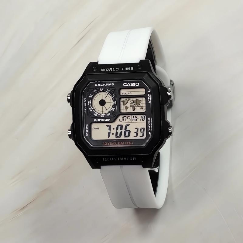 Casio Унисекс ПОДРОСТКОВЫЕ 44мм Черные Часы AE-1200WH-1A(Watch3--)