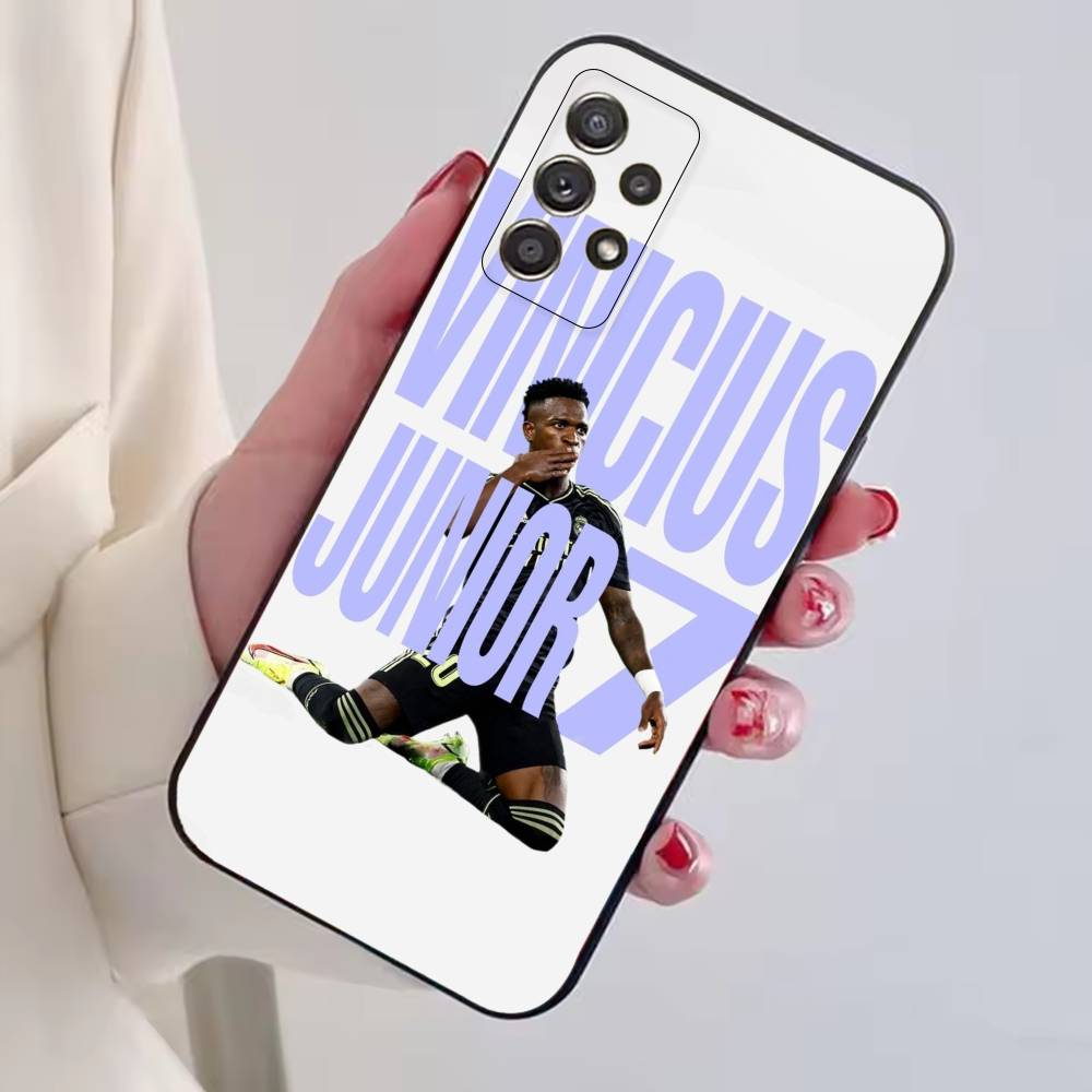Football Player V-VINI J-JR Phone Case Black Silicone Soft For Samsung S25,S24,S21,S22,S23,S30,Ultra,S20,Plus,Fe,Lite