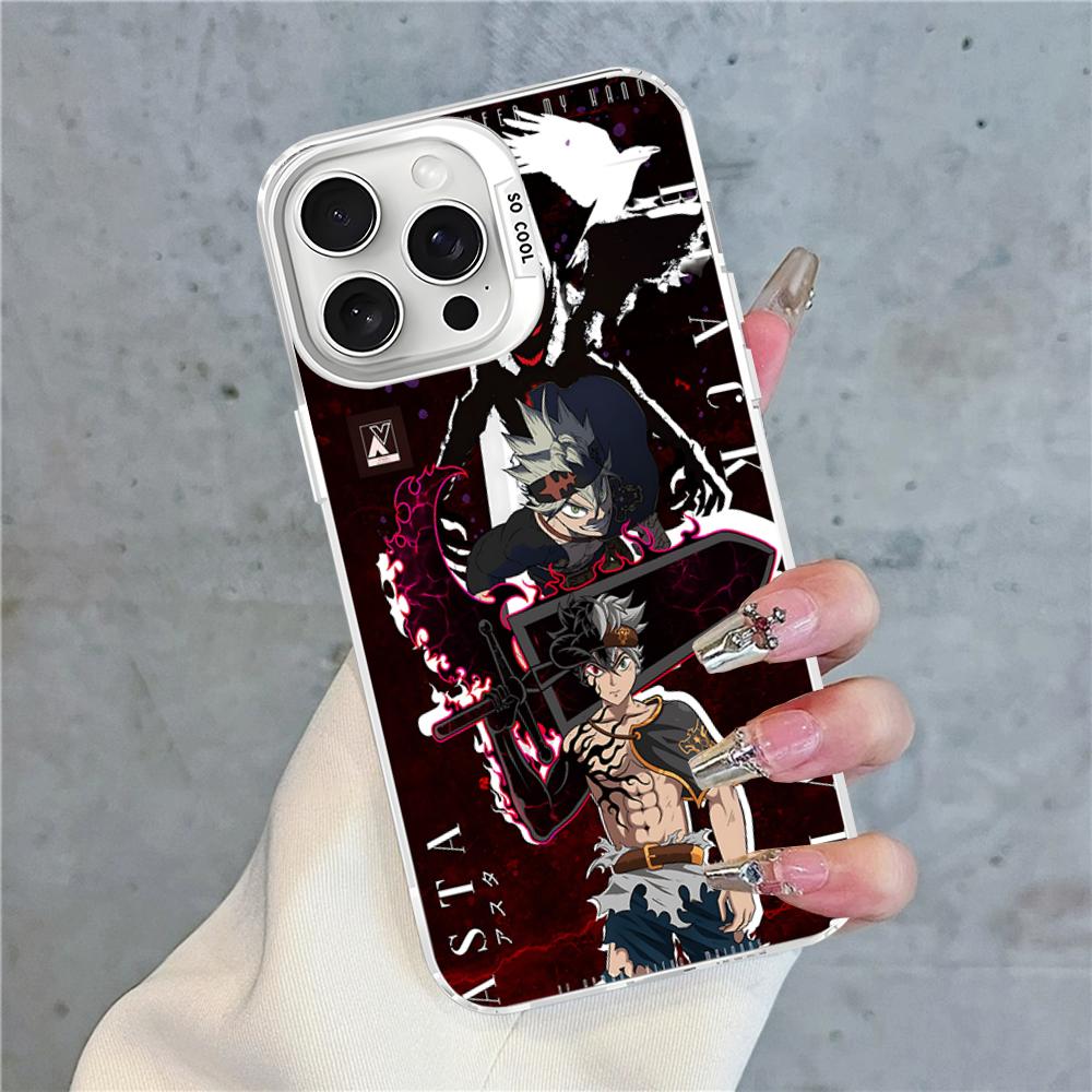 Чехол для телефона Черный клевер Для IPhone 16 15 14 13 12 11 Pro Max X XR XSMAX 8 7 Plus Матовый противоударный задний чехол