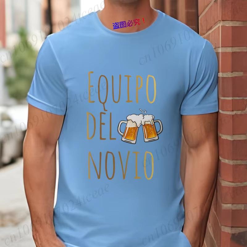 Spanish Unisexs Bachelor Party Unisex Tshirts Evg Team Future Groom Wedding Tops Funny Beer Graphic Tees Single Farewell Tshirt