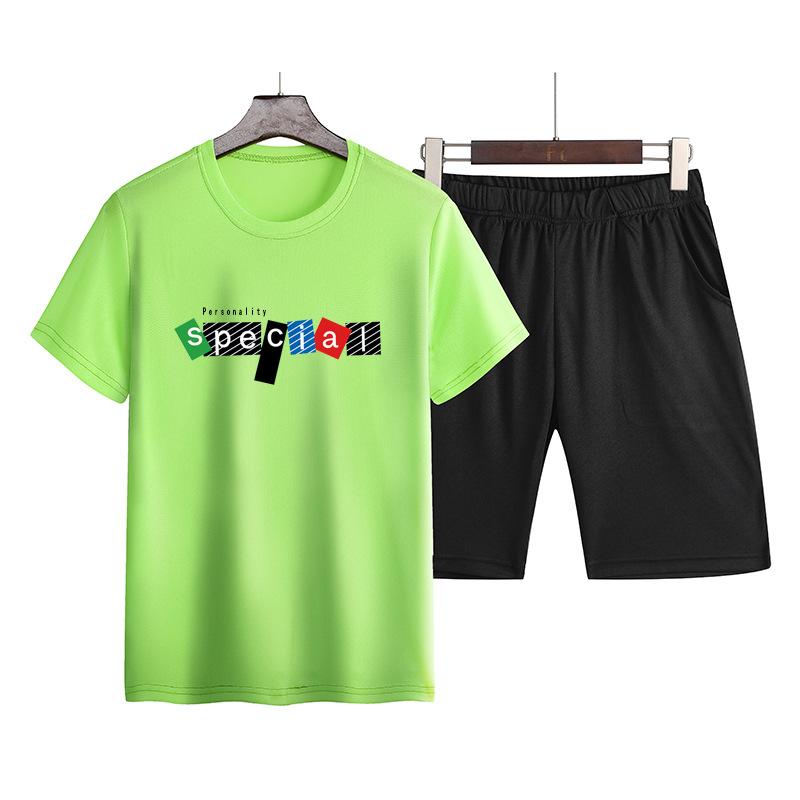 Summer Men's Casual Sports Short-sleeved Suit Men's T-shirt Suit Youth Shorts