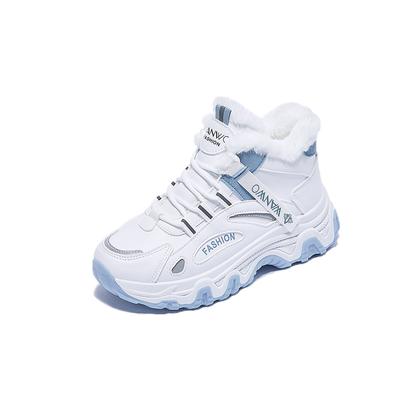 Модные женские высокие кроссовки корейская обувь зима 2024 года теплые плюшевые туфли на платформе со шнуровкой женская повседневная спортивная обувь Zapatillas Mujer