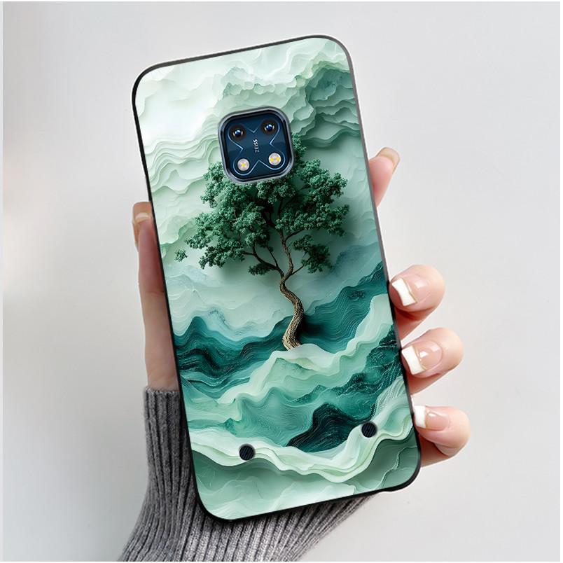Чехол для Nokia XR20 Чехол Эстетичный Модный Милый Кот Астронавт Мультяшный Черный ТПУ Силикон Мягкий Ударопрочный Чехол для Телефона Задняя Крышка
