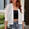 A New Elegant Short Three-quarter Sleeve Lace Lace Coat for Women's Summer Knitted Cardigan