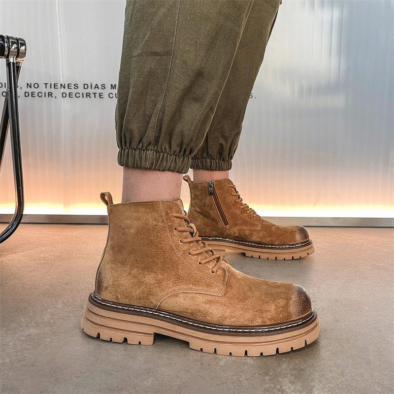 Ботинки Martin мужские короткие ботинки осенние мужские ботинки с боковой молнией кожаные ботинки из ревеня ботинки инструментальные ботинки на толстой подошве повседневные ботинки для пустыни