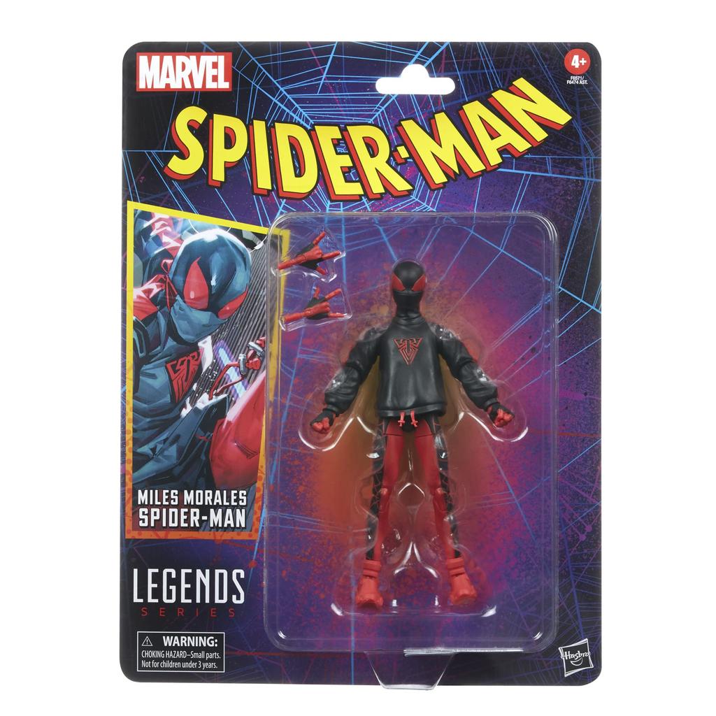 Hasbro Marvel Legends Series Miles Morales Legends Action Figure with 2 Authentic Spider-Man, Spider-Man 6-inch (15cm) Accessories, F6571,