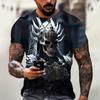 Летняя винтажная мужская футболка с 3D принтом черепа ужасов, классическая повседневная мужская футболка с круглым вырезом и коротким рукавом, модные свободные топы большого размера, мужская футболка
