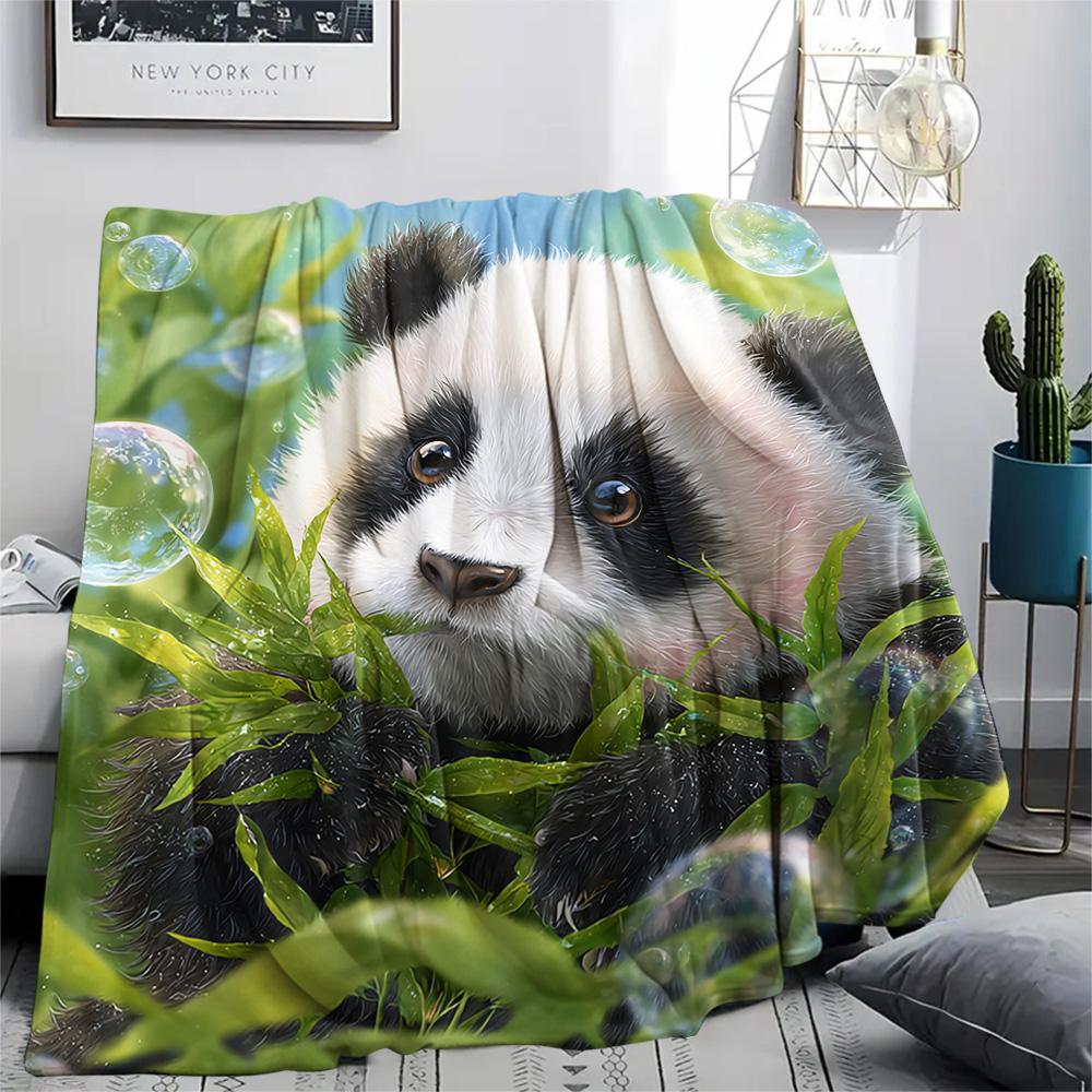 Фланелевое одеяло с принтом панды, Высококачественное, Комфортное для всех сезонов, Декор для дома, Тепло и уют, Идеально для рождественских подарков