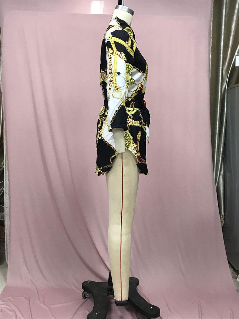 Юбка с золотой цепочкой и принтом в европейском и американском стиле «бабочка»: 2025 Новое модное сексуальное короткое платье осень/зима