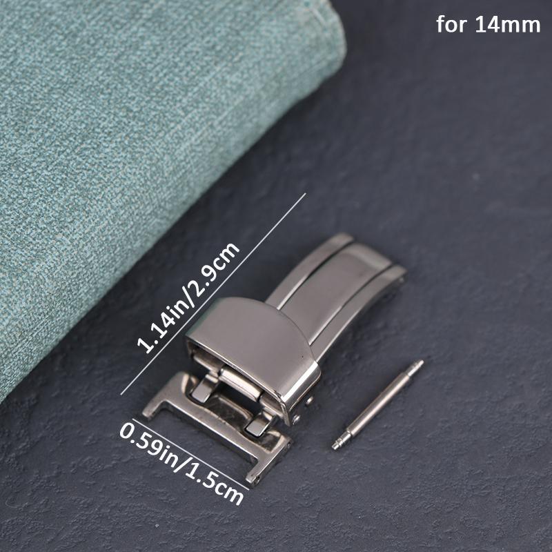 Раскладывающаяся застежка-бабочка из нержавеющей стали для часов 14 мм, 16 мм, 18 мм, 20 мм, 22 мм, застежки для часов, раскладывающиеся пряжки, застежка на кнопке