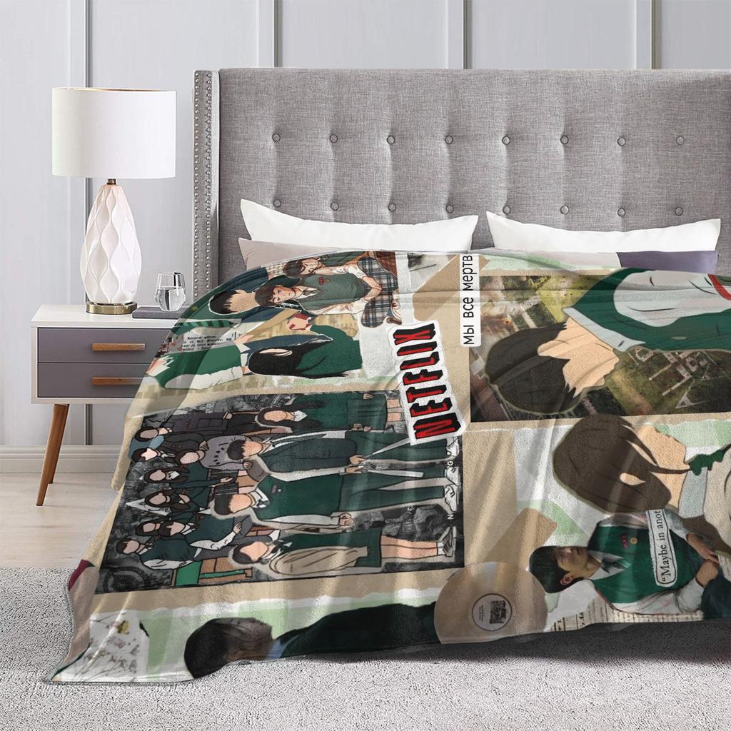All Of Us Are Dead Flannel Blanket Spring Soft Throw Blanket for Girls Boys Living Room Funny Bedspread Sofa Bed Cover