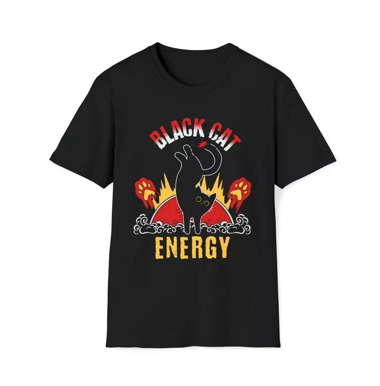 Black Cat Energy T-Shirt.webp Unisex T-Shirt