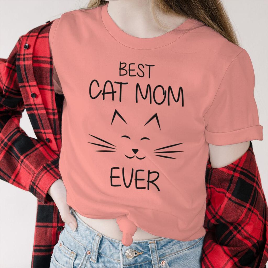 Best Cat Mom Ever Shirt Fun Mama Life Tshirts Cartoon Animal Cat Tees Women Short Sleeve Retro Mothers Day Gifts Tshirts Tops