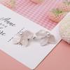 S925 Silver White Shell Petal Stud Earrings - Retro, High-End Design for Women
