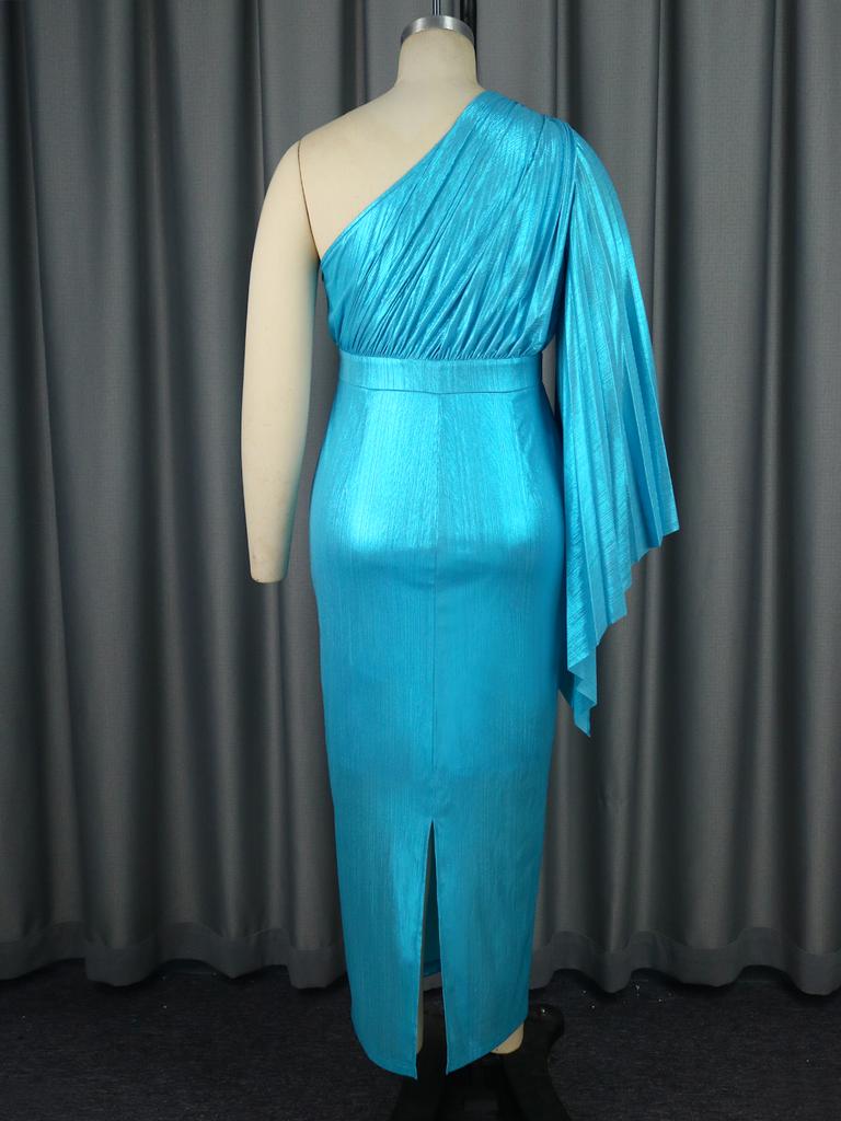 AOMEI Бальные платья на одно плечо Нерегулярные плиссированные вечерние платья с высокой талией длиной до щиколотки