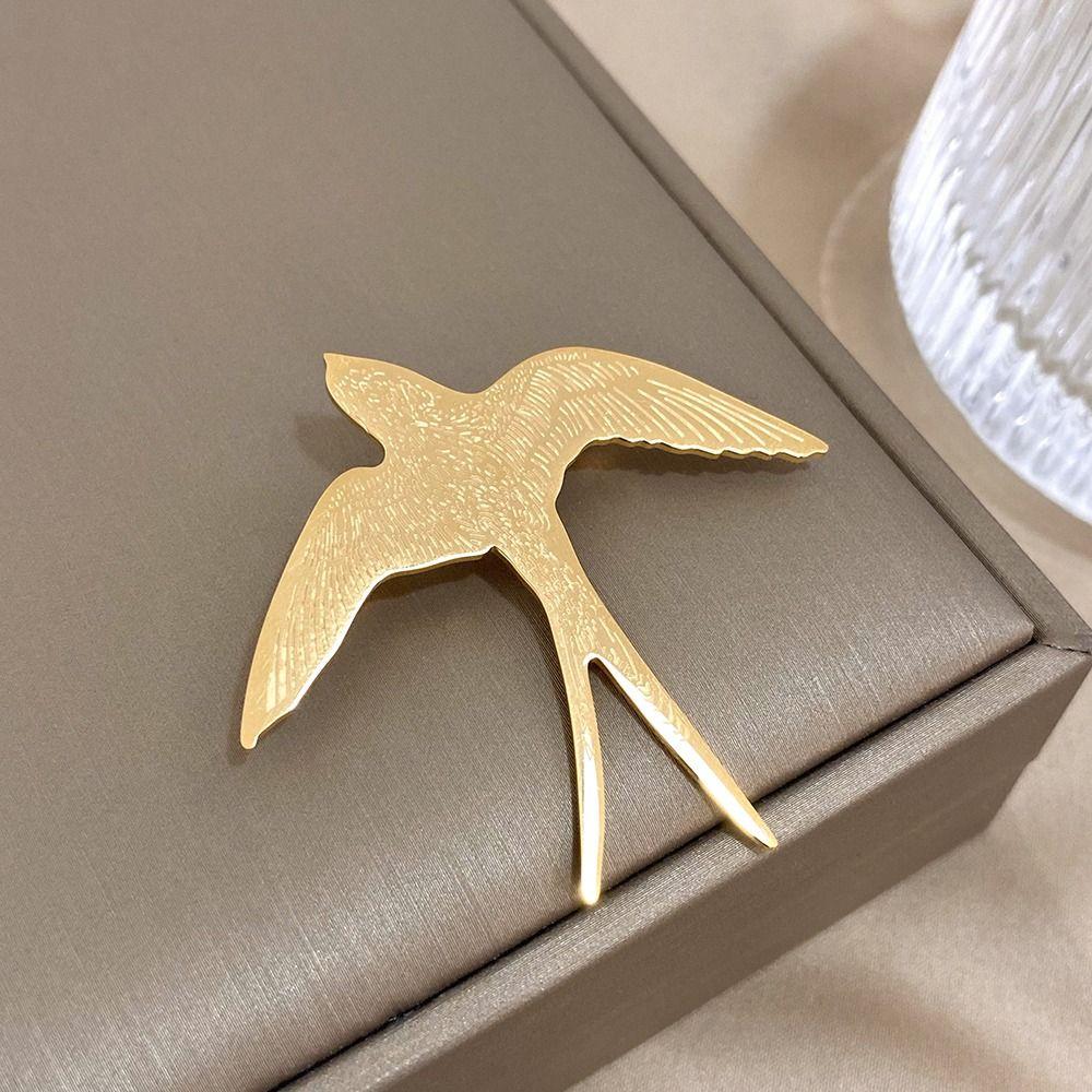 Gold Swallowtail Pin Silver Animal Badge Exquisite Swallow Brooch Party
