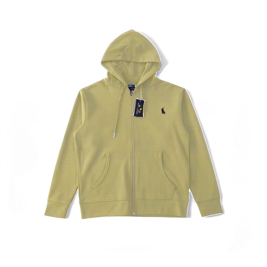 Men's Business RL Ralph LF Embroidered Pony Logo Zip-Up Hoodie Sweatshirt Versatile Outerwear